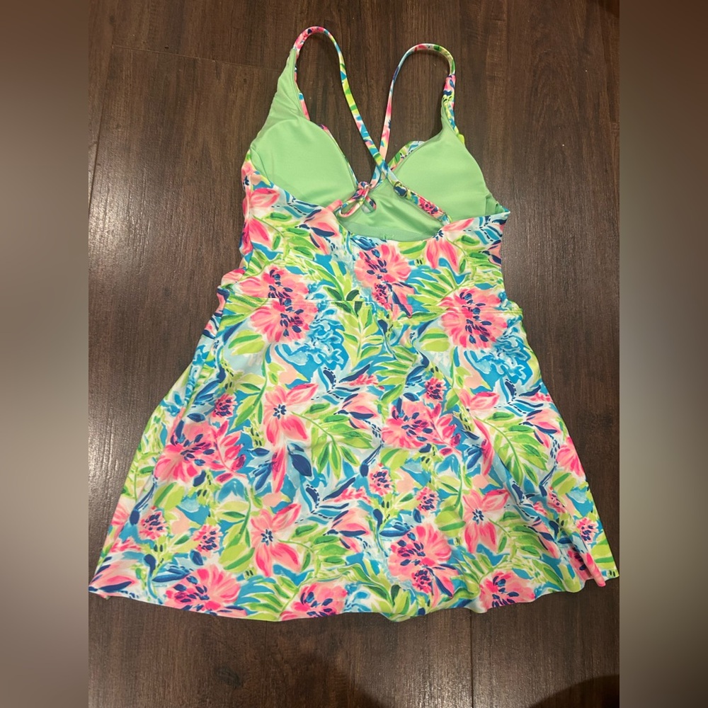 NWT Stella Parker Size Small Wrap Swim Dress Multicolor Water Lily Pattern - Picture 6 of 11
